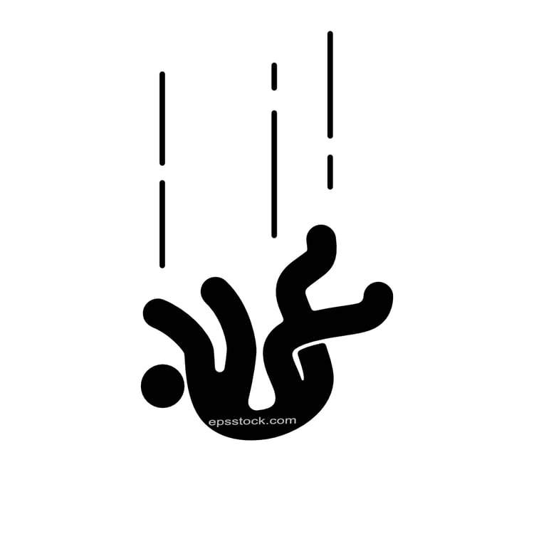 a man falling from sky