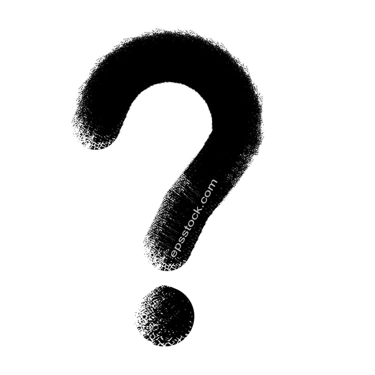 Spray painted question mark