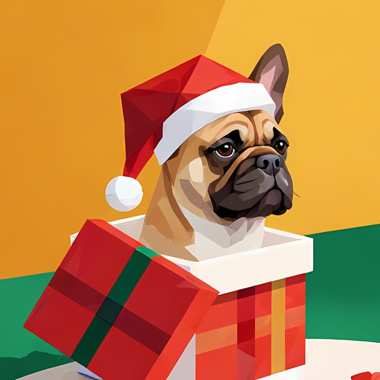 🐾24 Christmas Themed Dog Art | High-Resolution PNGs in Geometric Abstract Art Style  📦 What’s Included:  24 Files in total High Resolution: 300 DPI for professional quality Image Sizes: From 3702px to 4608px (square, landscape, portrait) 🎨 Perfect For:  W