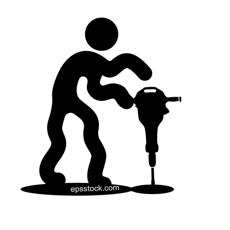 man figure with jackhammer