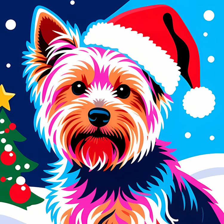 🐾35 Christmas Themed Yorkshire Terrier Art | High-Resolution PNGs in Folk Art, Pop Art and Vector Art Styles  📦 What’s Included:  35 Files in total High Resolution: 300 DPI for professional quality Image Sizes: From 3072 px to 6144 px 🎨 Perfect For:  Wall