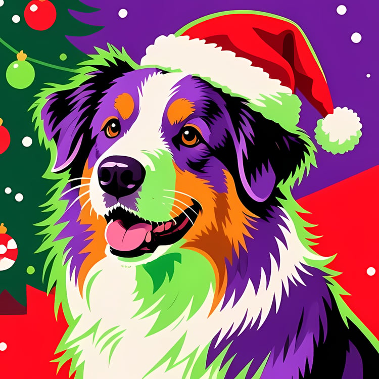 🐾20 Christmas Australian Shepherd Art | High-Resolution PNGs in Pop Art, Painterly, Illustration & Folk Art Styles  📦 What’s Included:  20 Files in total High Resolution: 300 DPI for professional quality Image Sizes: From 3072 px to 4608 px 🎨 Perfect For:
