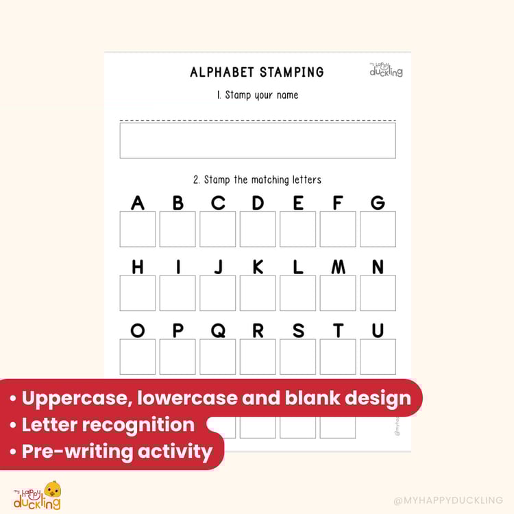 Free bilingual alphabet stamping worksheets for preschoolers