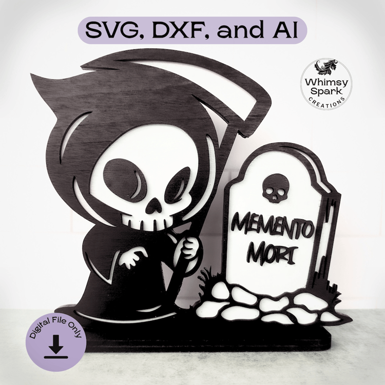 Grim Reaper Shelf Sitter Laser Cut File Digital download