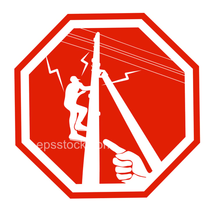 danger, do not climb the pole