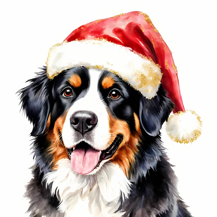 🐾30 Christmas Themed Bernese Mountain Dog Art | High-Resolution PNGs in Illustration, Painterly, Geometric and Pop Art Styles  📦 What’s Included:  30 Files in total High Resolution: 300 DPI for professional quality Image Sizes: From 3072 px to 6144 px 🎨 P