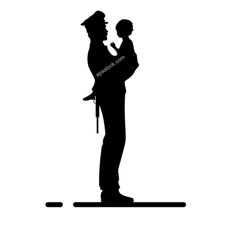 policeman with child