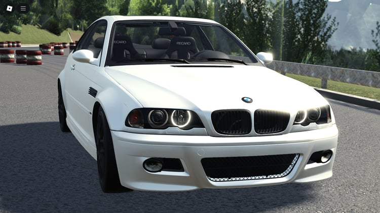 Front three-quarter view of BMW M3 E46 in Roblox