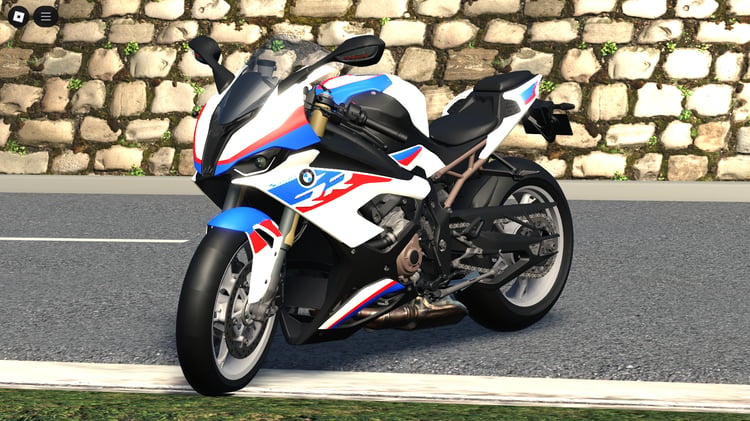 Front three-quarter view of BMW S1000RR 2020 in Roblox