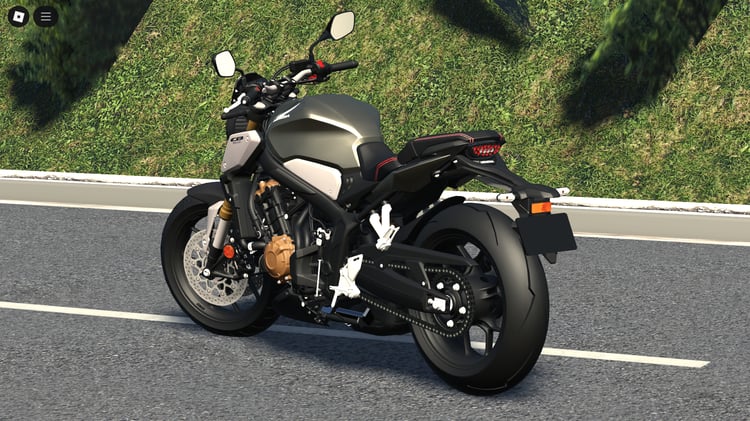 Close-up on headlights and exposed engine details
