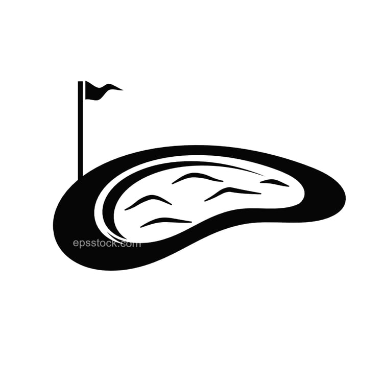 Golf course with sand trap