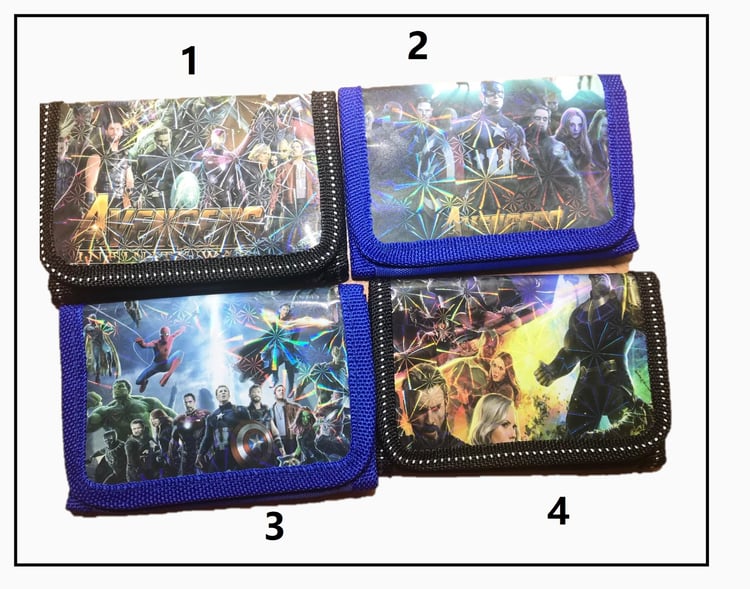 Kids’ trifold cartoon wallet with hero team pattern, great gift idea.