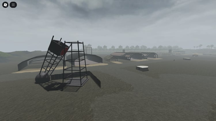 Showcase of environment with players in action