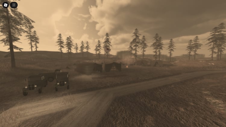 Wide shot of town base with detailed structures
