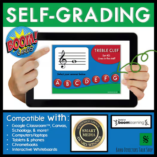 Treble Clef Note Names BOOM Card Bundle - Interactive and Fun Music Theory Games