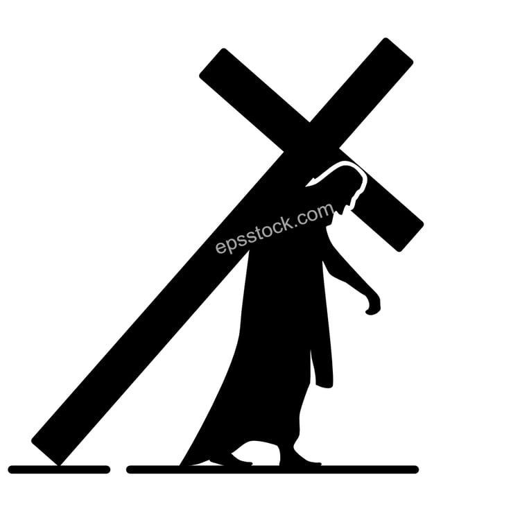 Jesus Christ carries the cross before the crucifixion