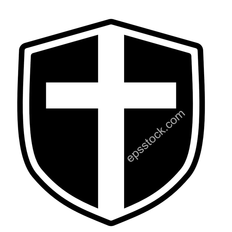 Religious Shield With Christian Cross