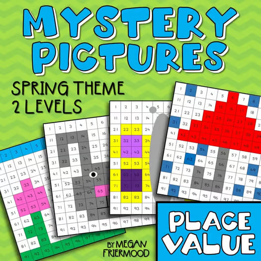 Place Value Math Mystery Pictures – Spring Edition