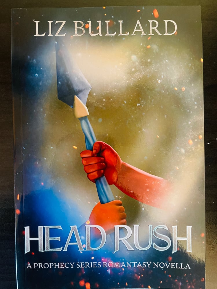 Head Rush paperback cover with couple silhouette and ethereal fantasy accents