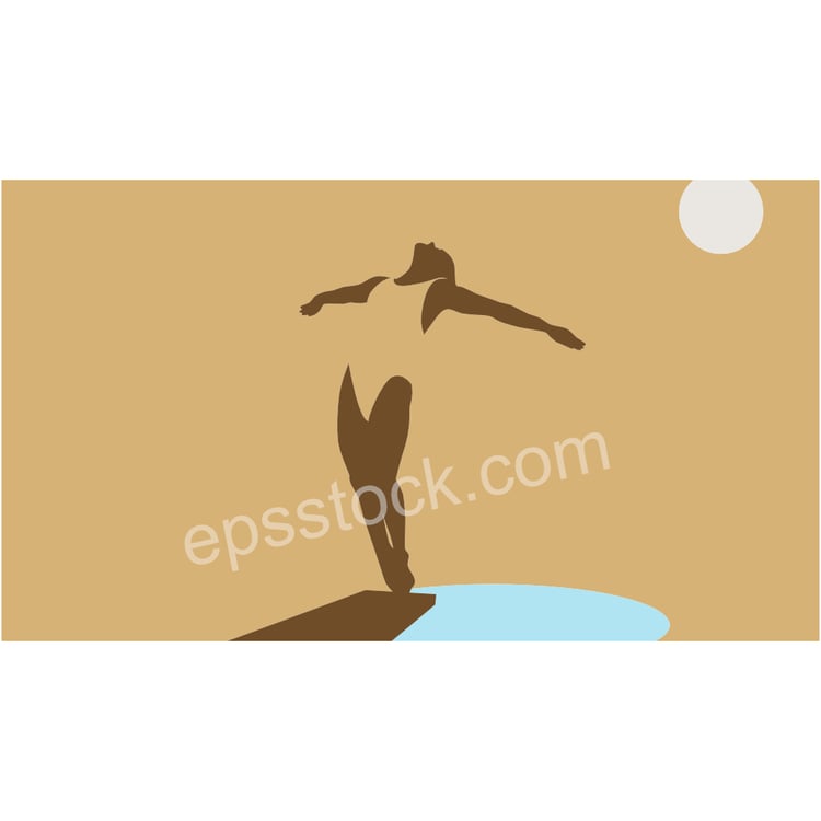 woman jump into the pool