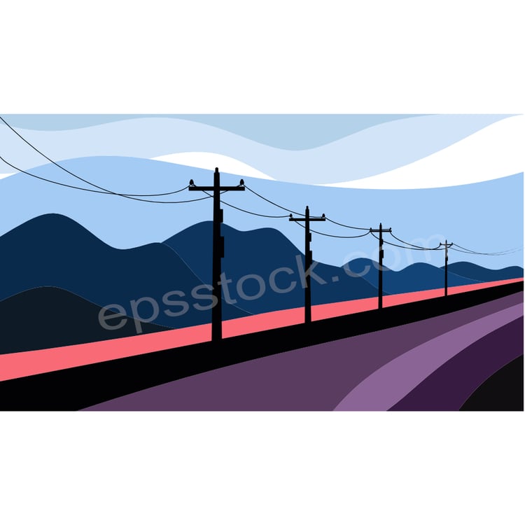 power transmission poles landscape