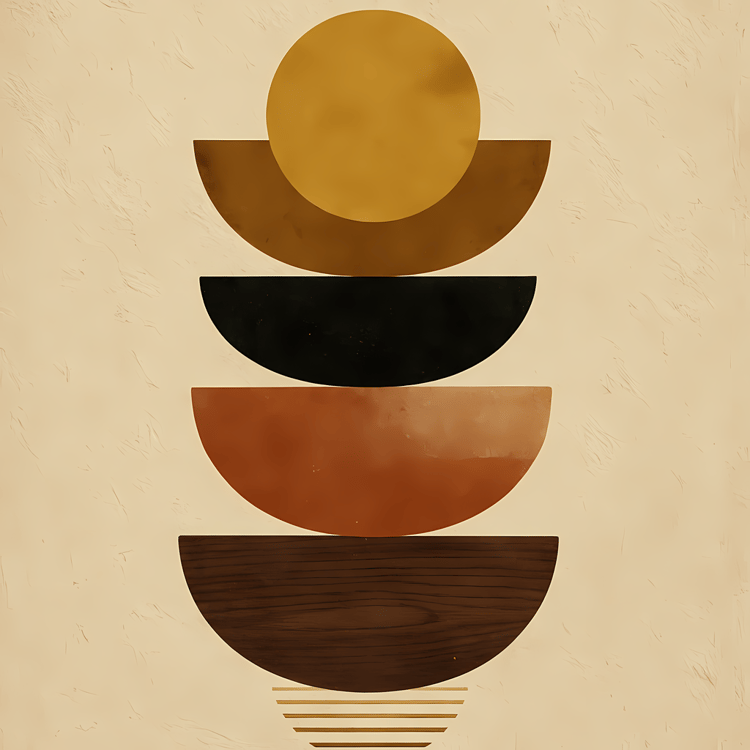 24 Boho Inspired Mid-Century Modern Abstract Geometric Art Bundle. Add bold color and timeless retro style to your home with this Mid-Century Modern Abstract Geometric Art Bundle. Featuring vibrant oranges, deep reds, ochres, and warm neutrals, these desi