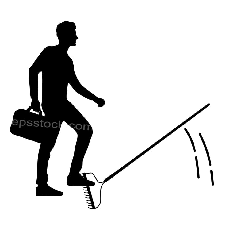 step on a rake