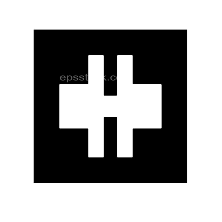 letter H in medical shape
