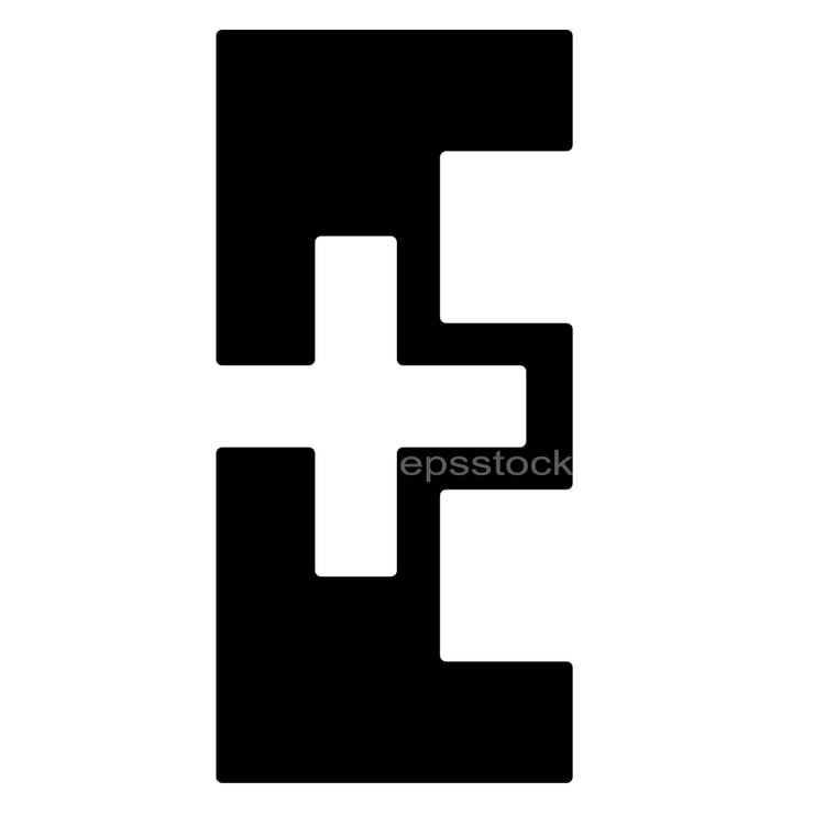 letter E in medical shape