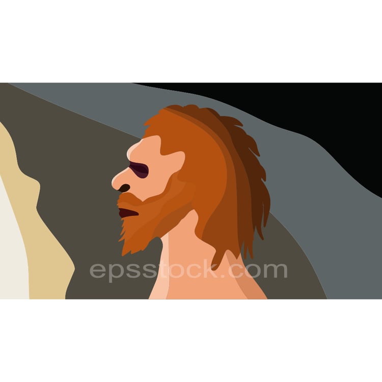 Neanderthal in a cave