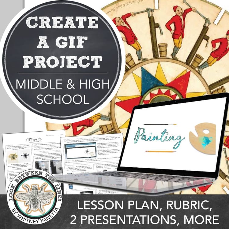 Middle, High School Art, Technology Project: GIF Lesson Using Canva, Pixlr, PSD