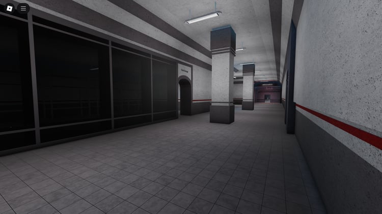 Interior hallway view of SCP containment area