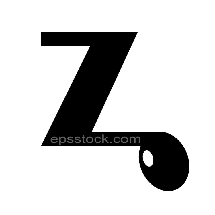 letter Z in note shape