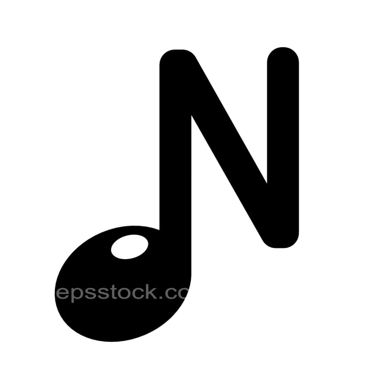 letter N in note shape