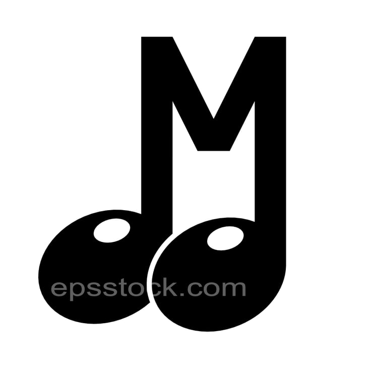 etter M in note shape