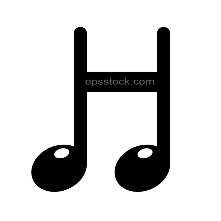 letter H in note shape