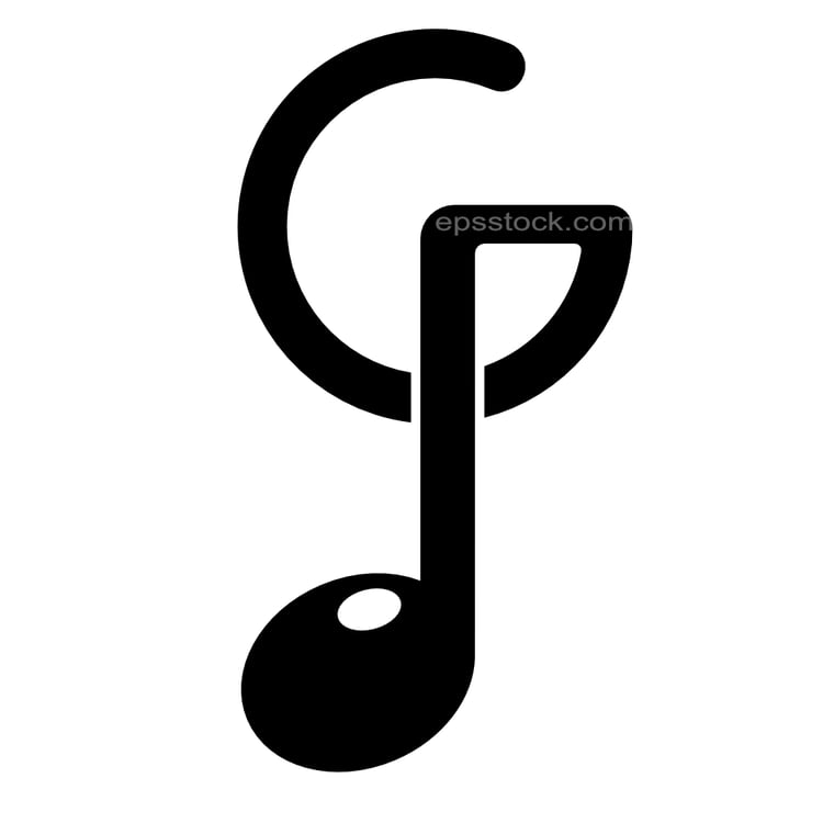 letter G in note shape