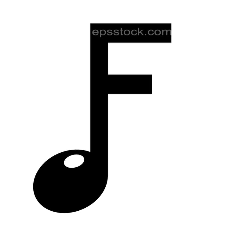 letter F in note shape