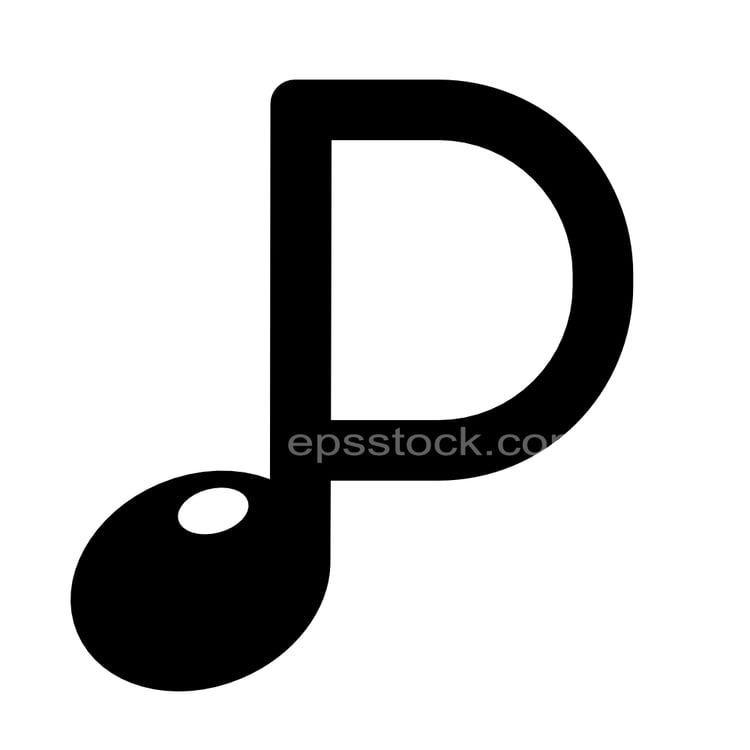 letter D in note shape