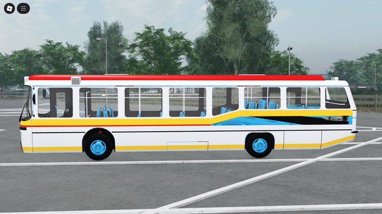 Detailed interior view of Roblox town bus seats