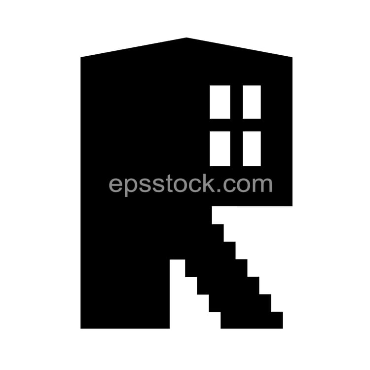 letter R in house shape