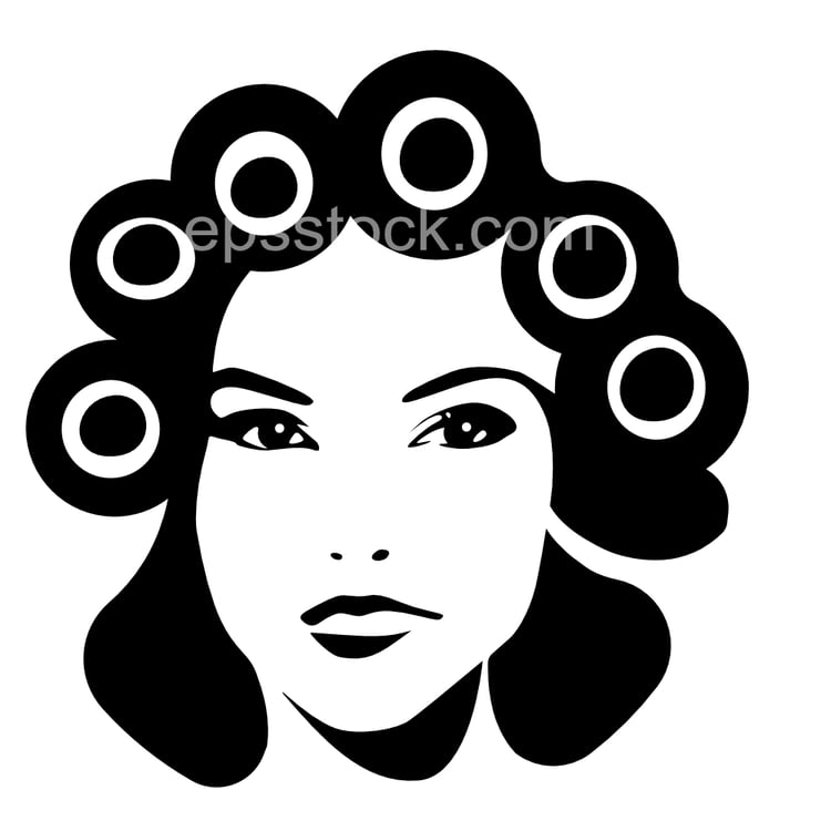 woman with hair curlers
