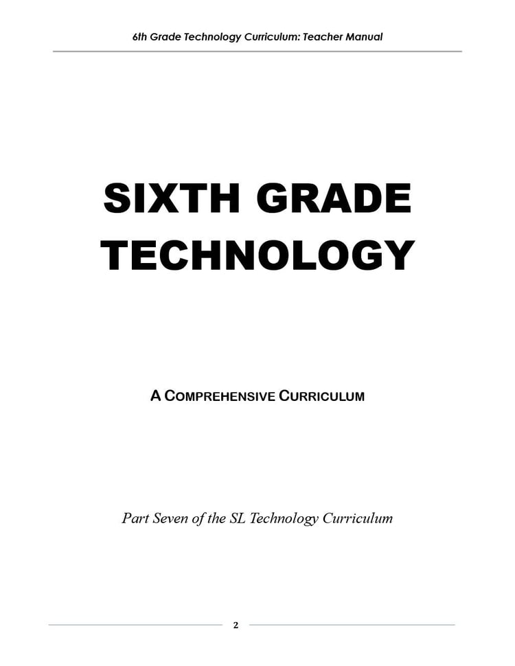 6th Grade Technology: A Comprehensive Curriculum