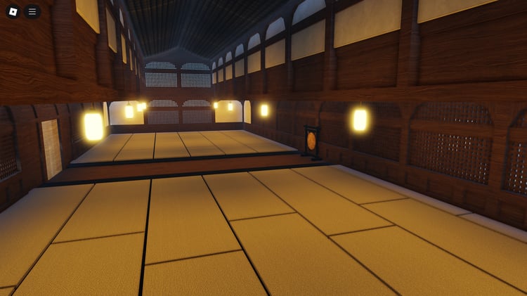Interior of unfurnished Japanese house in Roblox