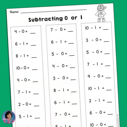 1st & 2nd Grade Subtraction Fact Fluency Practice Worksheets within (to) 20: RTI