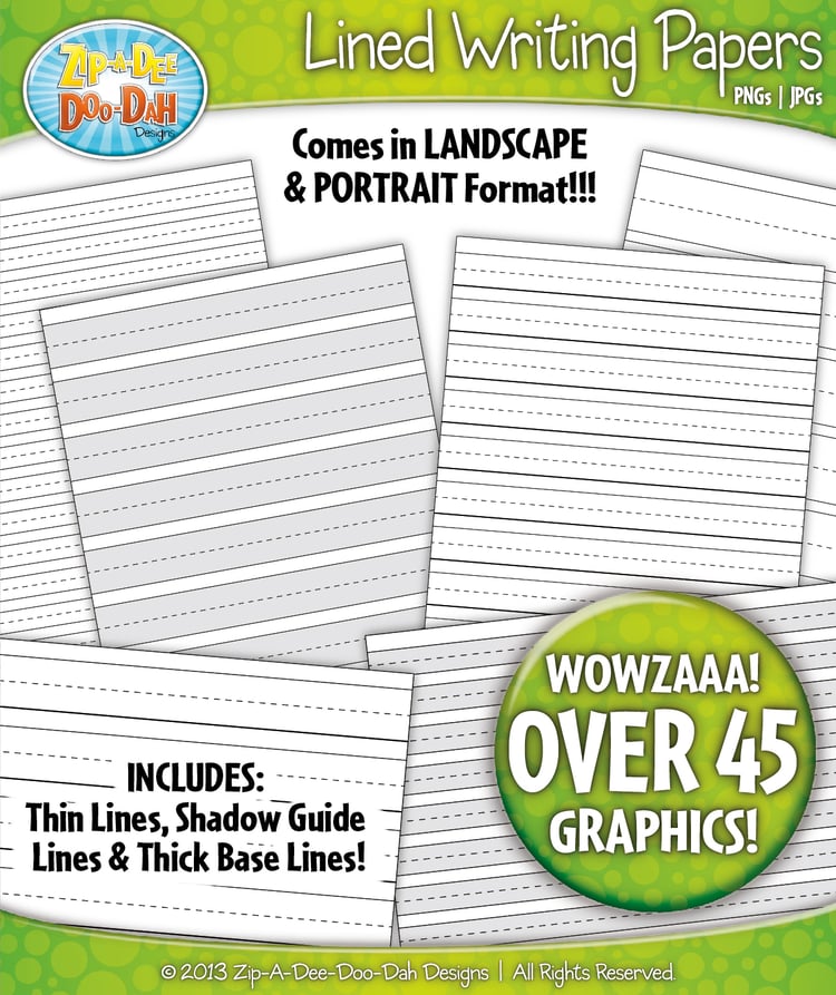 Lined Writing Papers Clipart {Zip-A-Dee-Doo-Dah Designs}