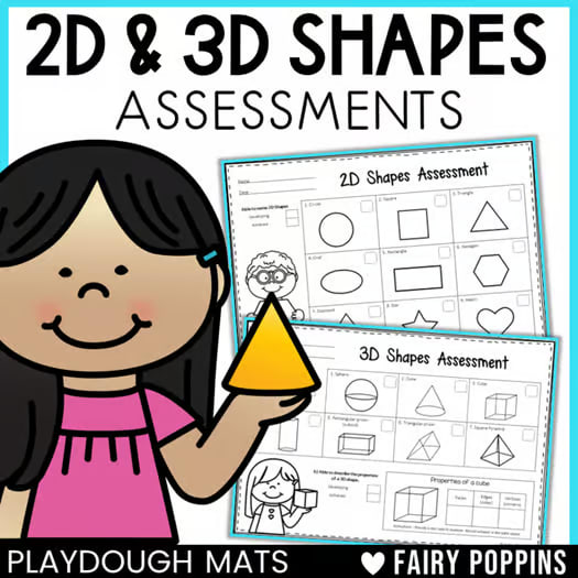 2D and 3D Shapes Recognition Assessments - Geometry Review