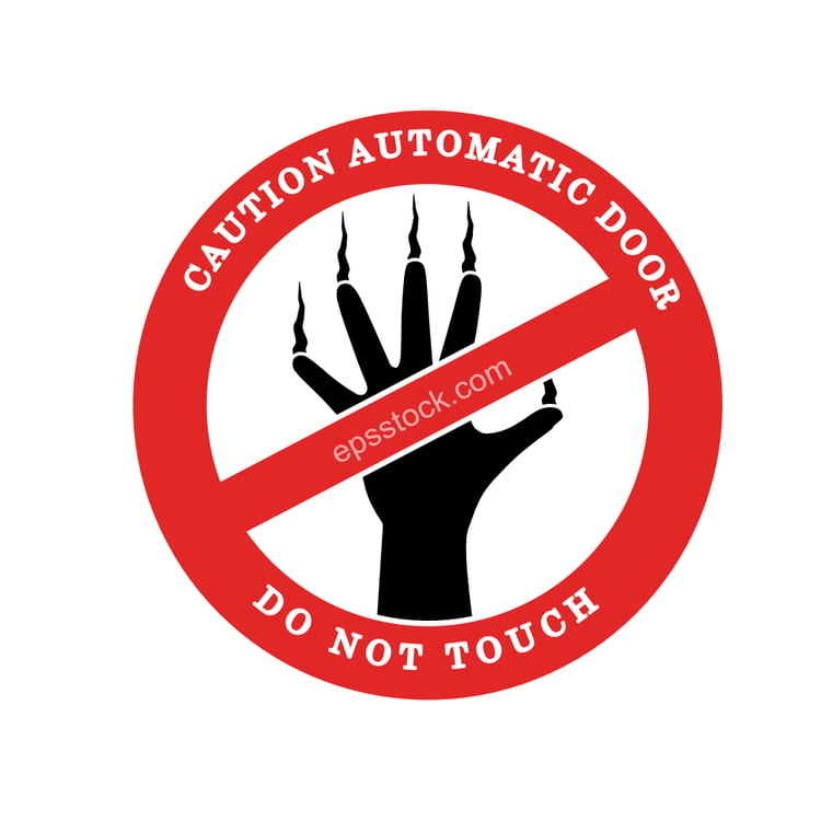 Caution automatic door