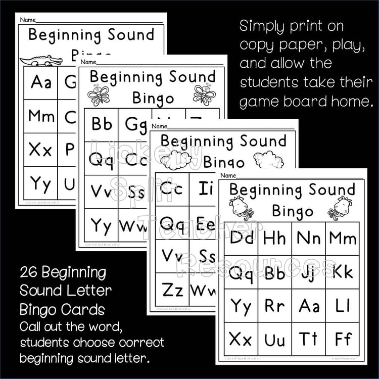 Alphabet Letter and Sound Bingo