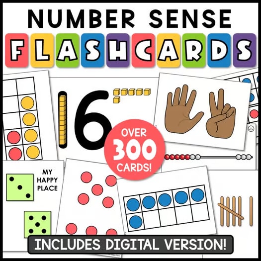 Subitizing Cards & Slides, Math Flash Cards, Number Sense Dot Cards, Ten Frames